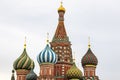 Colorful domes in Saint Basilic Cathedral in Moscow Royalty Free Stock Photo