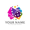 Colorful Domino logo vector template, Creative Domino logo design concepts