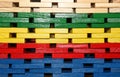 Colorful domino wall