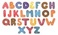 Colorful donut alphabet