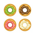 Colorful donut vector colored icon set Royalty Free Stock Photo