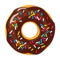 Colorful donut on white background