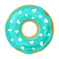 Colorful donut on white background