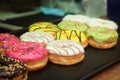 Colorful donuts close-up Royalty Free Stock Photo