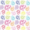 Colorful doodle alien frog seamless pattern background texture Royalty Free Stock Photo