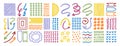 Colorful doodle design elements set, arrows, dots, lines and textures for creative Royalty Free Stock Photo