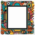 colorful doodle frame with a blank space for your text Royalty Free Stock Photo