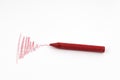 A red wax crayon Royalty Free Stock Photo