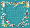 Colorful doodle medic icons Royalty Free Stock Photo