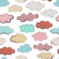 Colorful doodle pastel colorful fabric design pattern