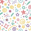 Colorful doodle pattern background Royalty Free Stock Photo