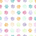 Colorful doodle paw print Royalty Free Stock Photo