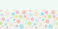 Colorful Doodle Snowflakes Horizontal Seamless