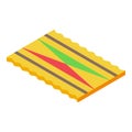 Colorful door mat icon isometric vector. Covering design