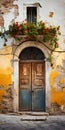 colorful door in the old building in the Italian style Royalty Free Stock Photo