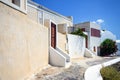 Colorful door at Thira town on Santorini island Royalty Free Stock Photo