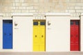 Colorful doors in warm light background, exterior, Colorful architecture in Malta