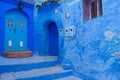 The colorful doorway of Chefchaouen, Morocco.