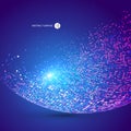 Colorful dots abstract sphere, science and technology vector ill