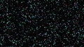 Colorful dots of light moving slowly on black background bokeh. Animation. Flying from the bokeh cloud with many small Royalty Free Stock Photo