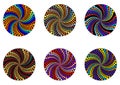 Colorful Dotted Rainbow Spiral Circles