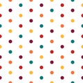 Colorful dotted seamless pattern. White background