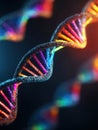 Colorful Double Helix Structure Showcasing Intricate Design of DNA Under Vibrant Light Royalty Free Stock Photo