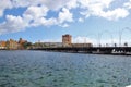 Willemstad, Curacao - 12/17/17: Colorful downtown Willemstad, Curacao, in the Netherland Antilles Royalty Free Stock Photo