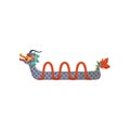 Colorful Dragon Boat, symbol of Chinese traditional Festival vector Illustration on a white background Royalty Free Stock Photo