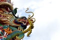 Colorful Dragon Decoration with blue sky background Royalty Free Stock Photo