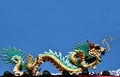 Colorful Dragon Decoration with blue sky background Royalty Free Stock Photo