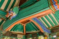 Colorful dragon rafter in roof of pavilion