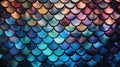 Colorful Dragon Scales: A Retro Filtered Ceramic Wall Sculpture Installation