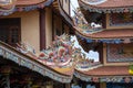 Colorful dragon sculpture on the roof In a Buddhist temple in Danang, Vietnam Royalty Free Stock Photo