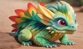 a colorful dragon is standing on a rock in the grass Royalty Free Stock Photo