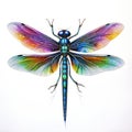 colorful dragonfly isolated on a white background. High quality photo Generative AI Generative AI Royalty Free Stock Photo