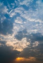 colorful dramatic sky with cloud at sunset