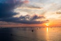 .colorful dramatic sky with cloud at sunset