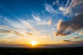 .colorful dramatic sky with cloud at sunset