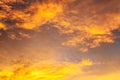 Colorful dramatic sky with cloud at sunset Royalty Free Stock Photo