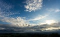 colorful dramatic sky with cloud at sunset