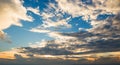 colorful dramatic sky with cloud at sunset