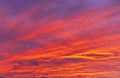 Colorful dramatic sky with cloud at sunset