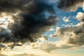 .colorful dramatic sky with cloud at sunset