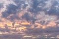 Colorful dramatic sunset clouds on the sky