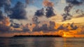 Colorful sunset in Key West. Miami, Florida Royalty Free Stock Photo