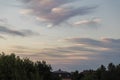 Colorful dramatic twilight sky in evening with cloud at sunset over Lake in Udonthani Thailand .Nice Clear Nature Blue Royalty Free Stock Photo