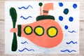Drawing: Cute submarine underwate Royalty Free Stock Photo