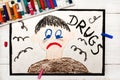 Colorful drawing: Drug addicted person