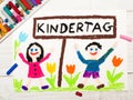Colorful drawing: German Children`s day Royalty Free Stock Photo